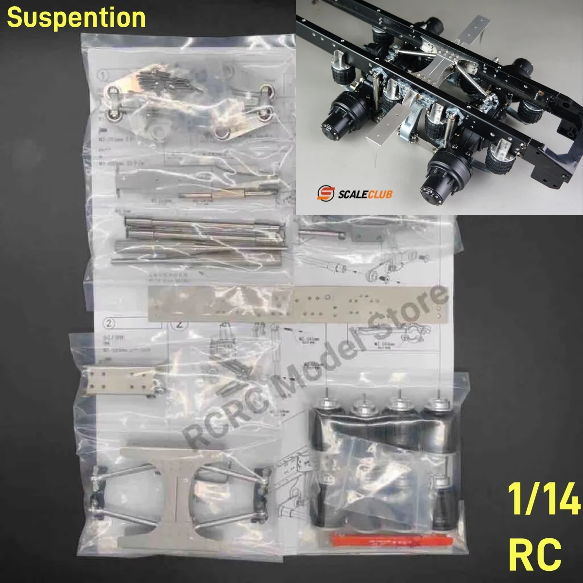 1/14 RC Truck 8 Airbag Suspension System For Tamiya 1/14 RC Tractor Truck Parts Accessories SCALECLUB XG8QN-TY-1