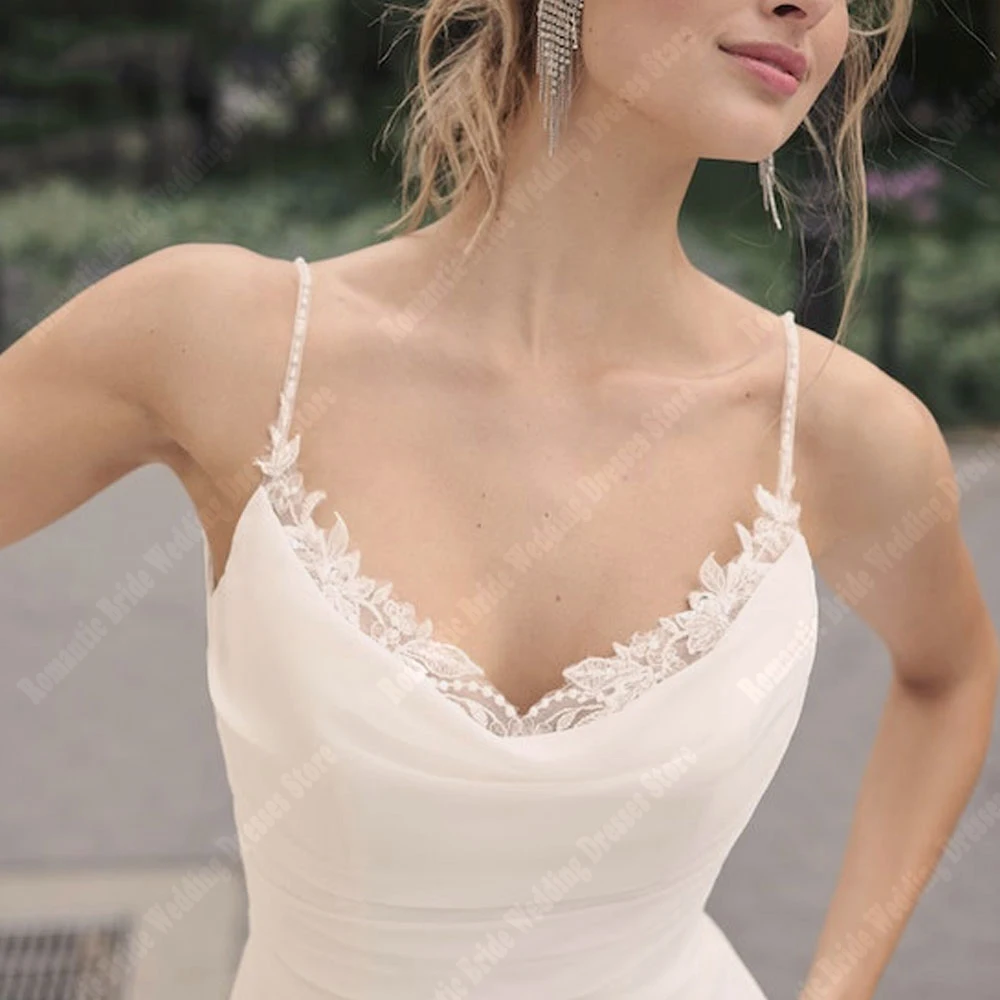 Seksowna koronkowa suknia ślubna z kołnierzykiem w kształcie kochanki najnowsza lista popularnych bez rękawów do mopowania o długości a-line Princess Vestidos De Noivas