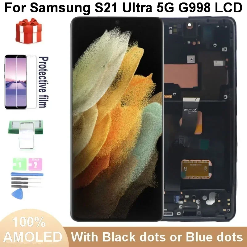 

6.8"AMOLED S21Ultra Screen For Samsung Galaxy S21 Ultra Display G998 G998F G998U SM-G998D LCD Touch Digitizer Assembly Replace