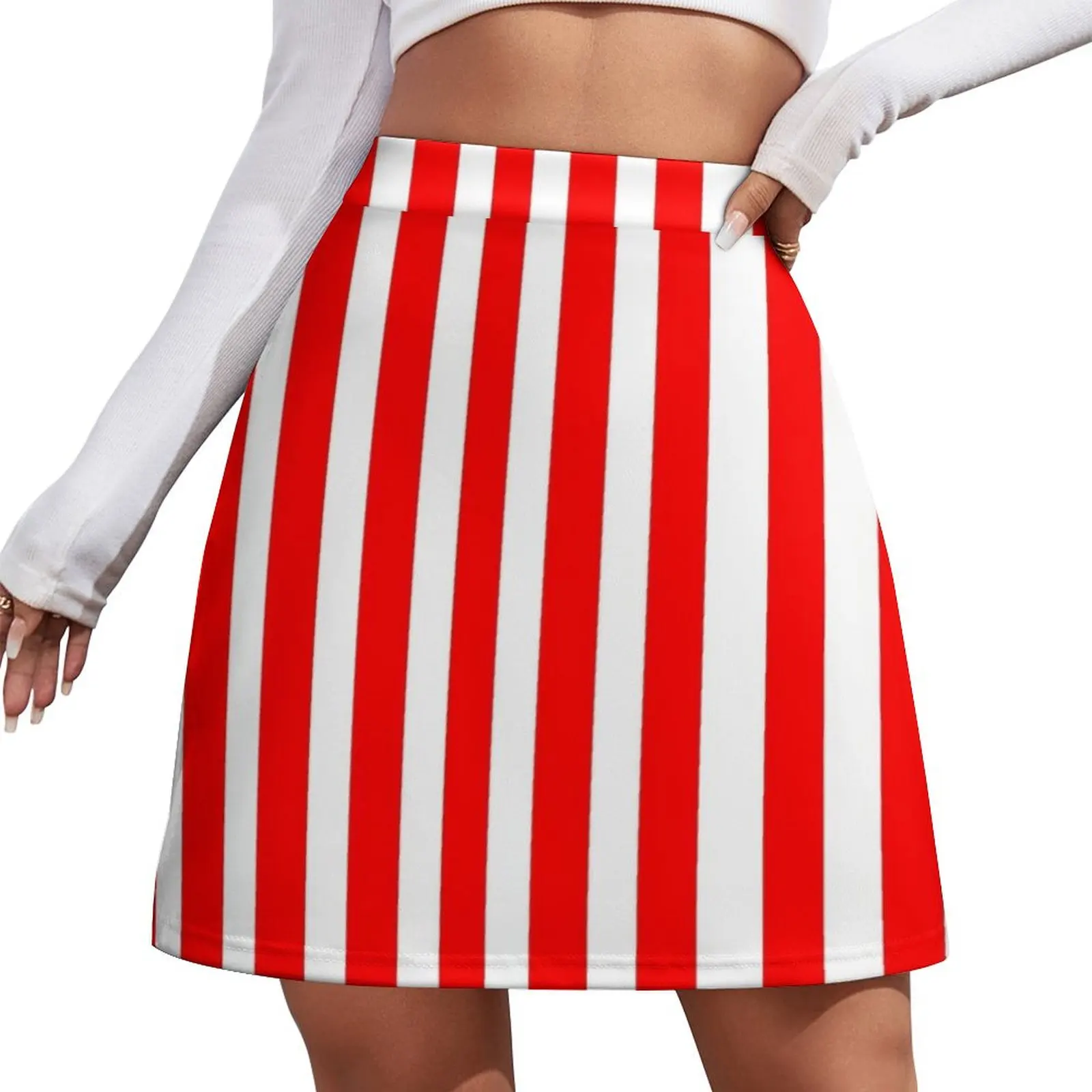 

Red and White Stripes Design - Always in style Mini Skirt Summer skirt kawaii skirt