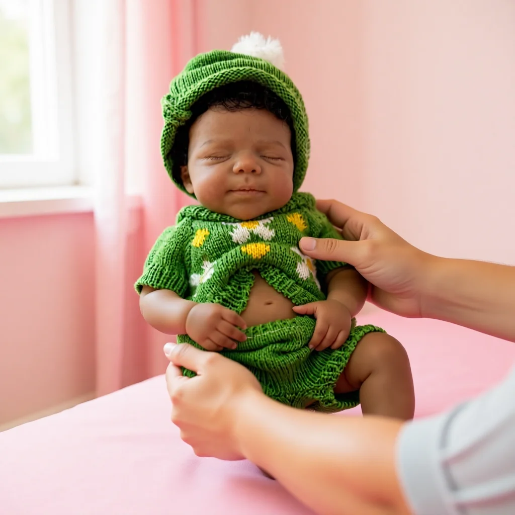 Aizwa1 Pascale in silicone può aprire la bocca Pelle scura 13 pollici Bebe Reborn Doll per bambini Regali di compleanno Neonata