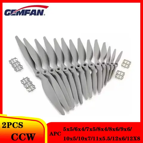 Hélice de nailon Gemfan APC 5050 6040 7050 8040 8060 9060 1050 1070 1155 1260 1280 para FPV RC accesorio de ala fija