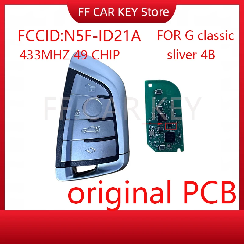 

FF CAR KEY FCC ID N5F-ID21A OEM PCB For BMW G20 G30 G32 G11 3 5 6 7 X3 X5 X7 G Series 49CHIP 433MHZ Smart Remote Car Key