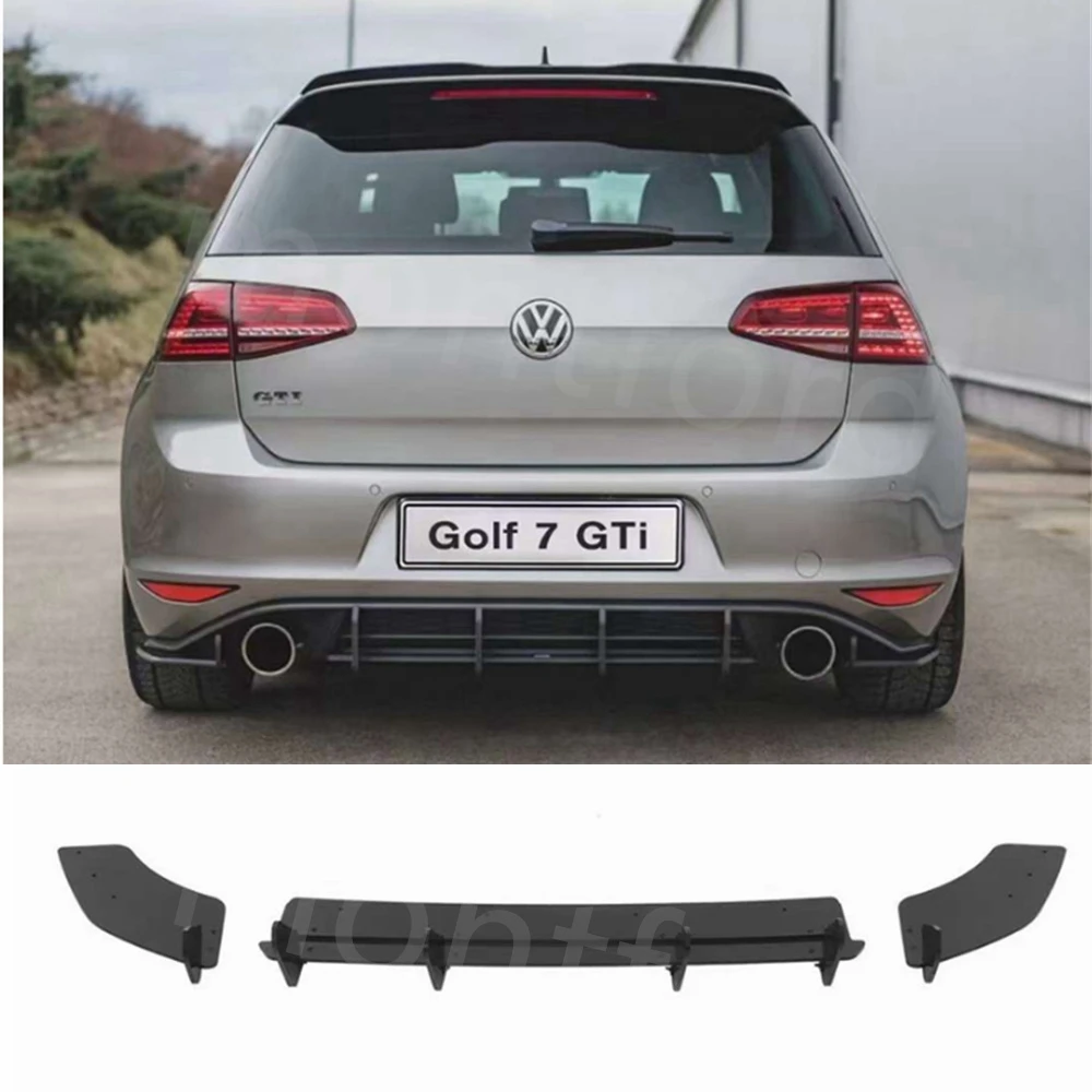 For Volkswagen Golf 7 VII MK7 GTI 2014-2017ABS Plastic Material Black car rear lip diffuser rear Bumper Car Styling