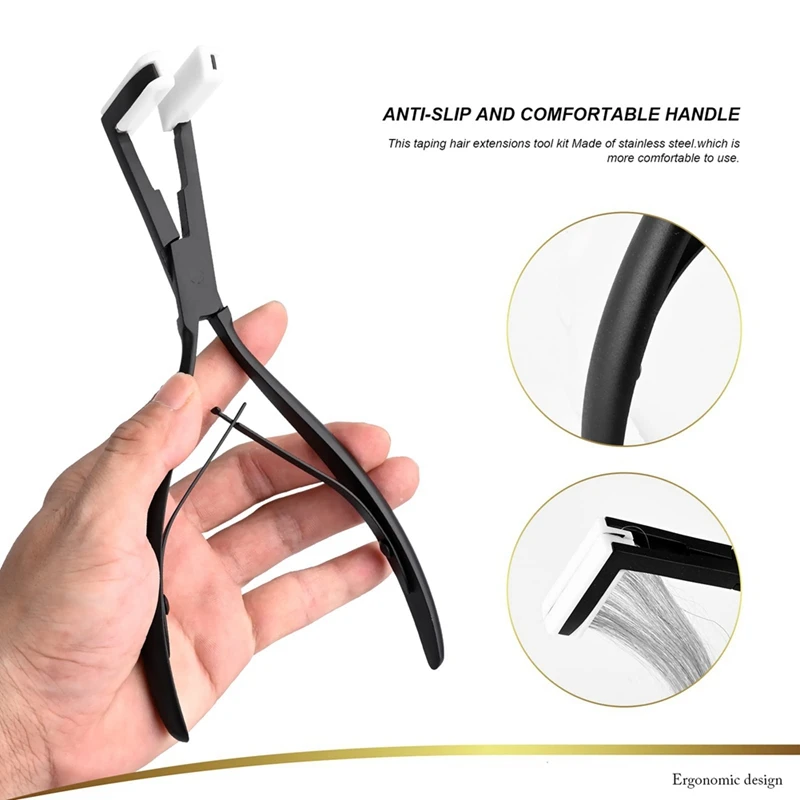 Needle Nose Pliers Hair Extension Pliers Stainless Steel Flat Surface Extensions Tape Sealing Clamp Pliers Tool