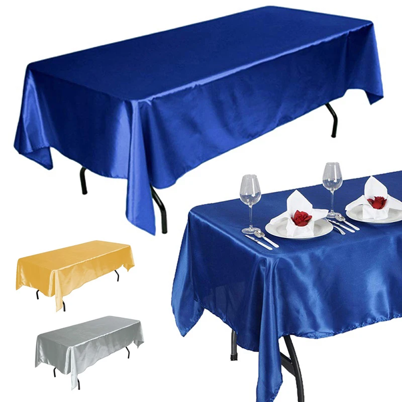 Reusable Tablecloths Wedding Party Rectangle Washable Polyester Fabric Table Cloth Outdoor Picnics Courtyard Parties Decor