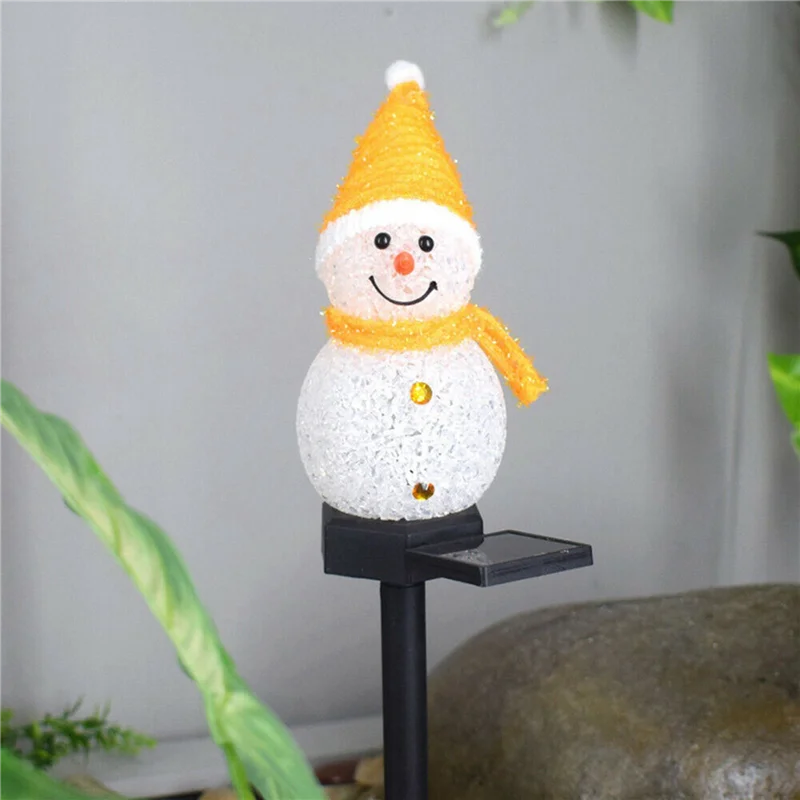 

ABUP-2X Snowman Solar Lights Christmas Solar Powered LED Snowman Light Decor Outdoor Garden Stake Lamps Xmas Yellow