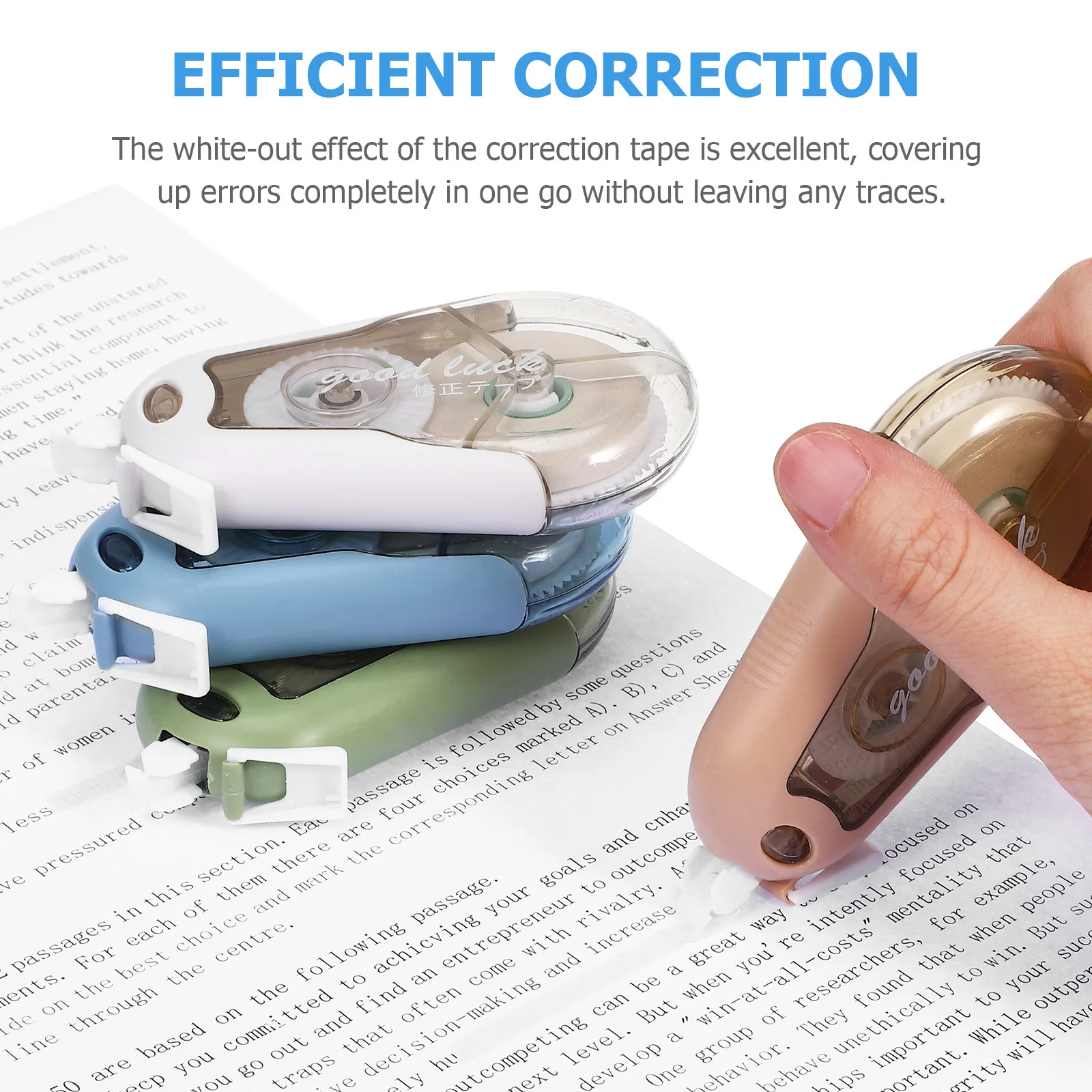 4 قطعة شريط تصحيح خطأ فوري يغطي اللوازم المكتبية المدرسية أداة الكتابة المدمجة لفة القرطاسية الشريط #3