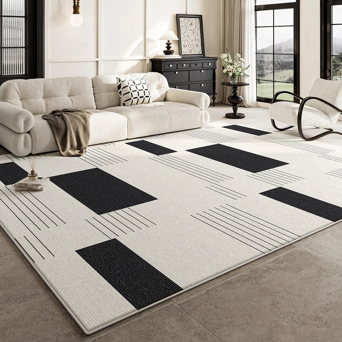 

Large Area Rugs Living Room Loop Pile TPR Fashion Minimalism Floor Mat Carpet For Bedroom Bedside Cloakroom Rug 대형카페트 שטיח לסלון