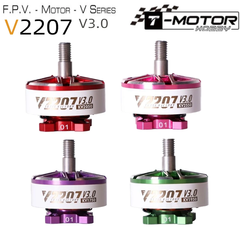 T-Motor V2207 V3.0 1750KV 1950KV 5-6S 2550KV4S Racing Brushless Motor FPV Drone Quadcopter Freestyle Remote Control