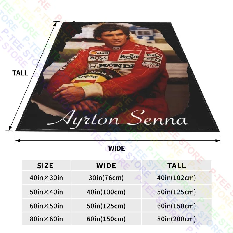Ayrton Senna-Manta campeón del conductor mundial de Fórmula Uno, ropa de cama gruesa y esponjosa, lavado mecánico de viaje