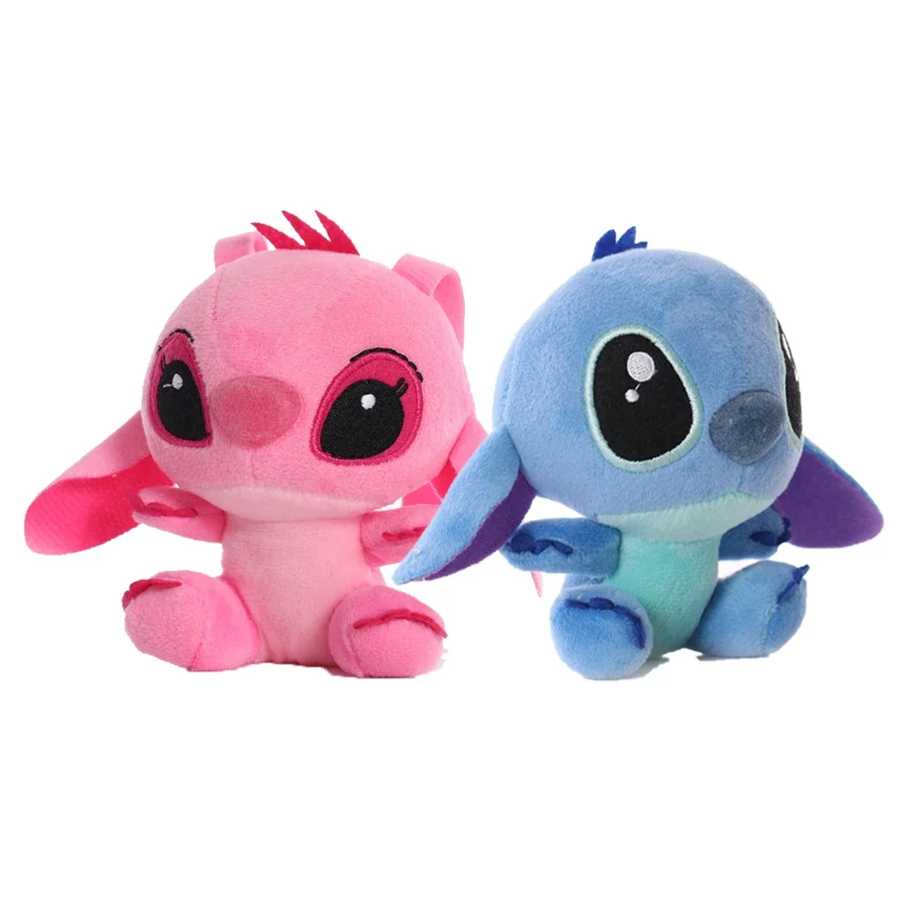 Miniso 12/20Cm Lilo & Stitch Blauw Roze Steek Hand Office Boy Speelgoed Anime Cartoon Pluche Randapparaat Model Verjaardagscadeau Voor Kinderen