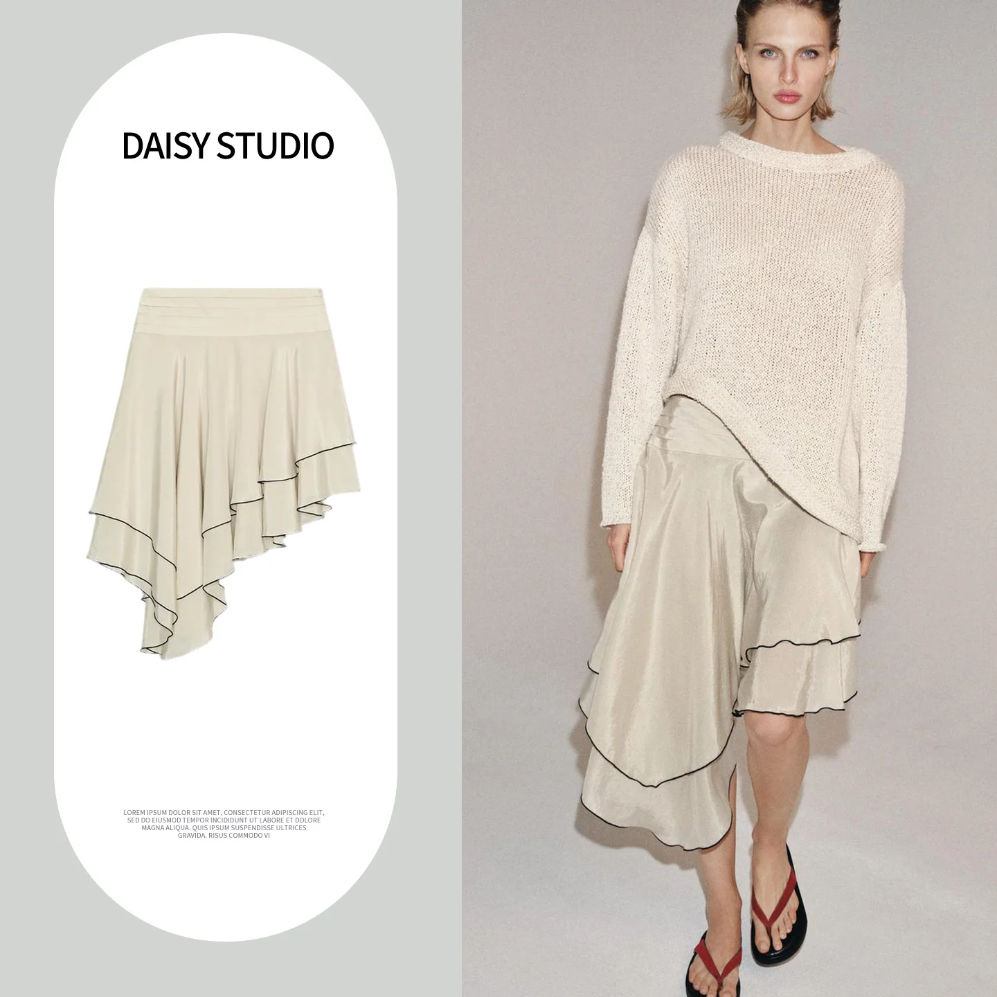 

Новая весенняя женская юбка с асимметричным подолом, цветными блоками и средней талией, из полиэстера, моющаяся