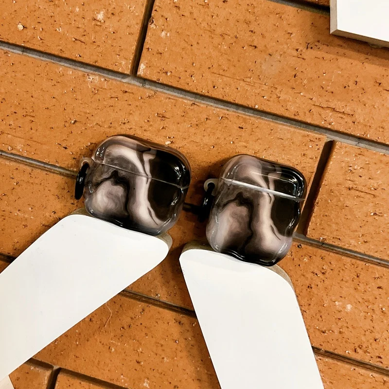 

IMD Marble Pattern Earphone Case with Hook, For Apple Airpods 2 Pro, Airpods 3, Airpods 4, New