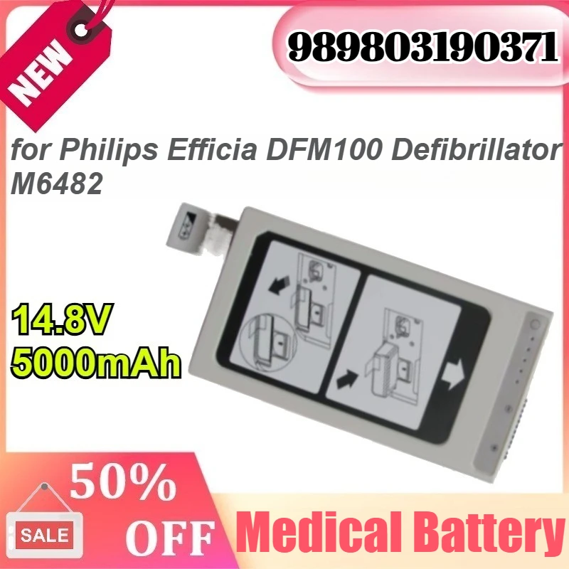 

989803190371 14.8V 5000mAh for Philips Efficia DFM100 Defibrillator M6482 Medical Battery