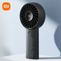 Xiaomi JISULIFE Handheld Fan Portable Small Mini Fan USB Charging Ultra Quiet Electric Desktop 5 Speed Display Screen Outdoor