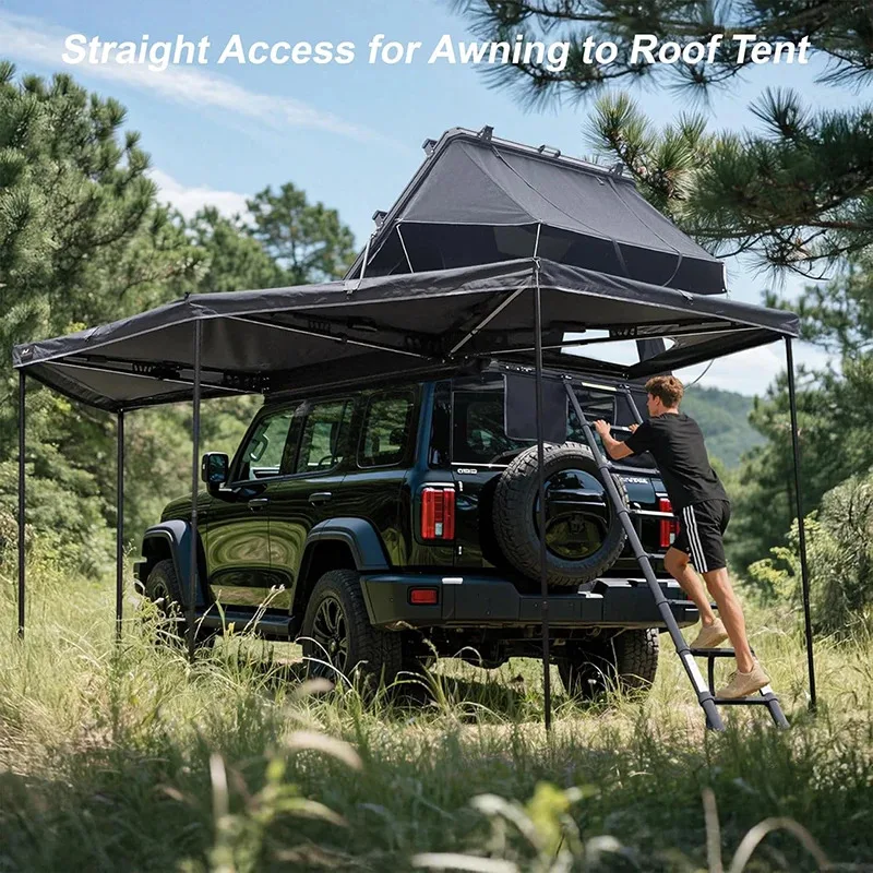 

New Design Outdoor Camping 360 Degree Car Side Awning With LED Strips Hot Sale 270°FOX Awning Waterproof Outdoor