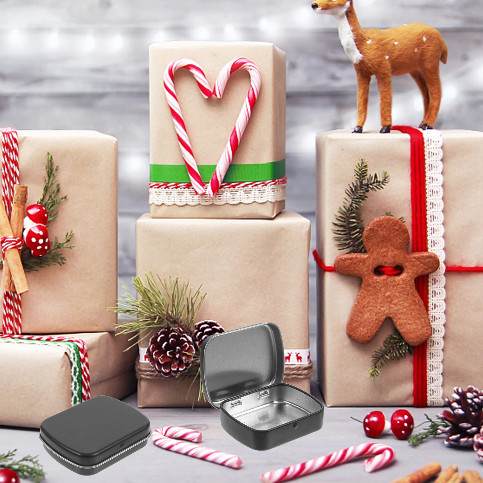 

10pcs Mini Portable Tin Storage Box Compact Multifunctional Organizers Wedding Party Favors Candy Cookie Containers Travel