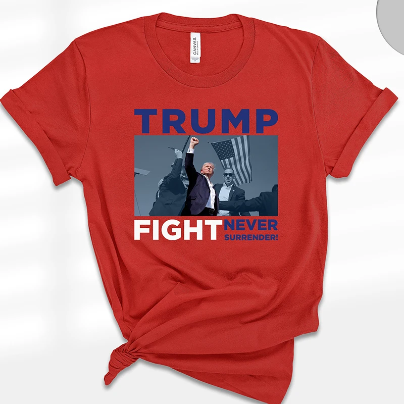 Trump Shot Women T Shirt Trump-fight Graphic Tees  Donald Trump 2024 Rally  Make America Great Again MAGA Clothes Tshirts