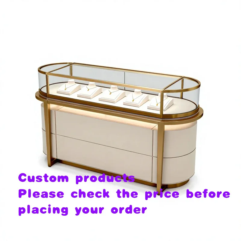 custom.Luxury Jewelry Gemstone Kiosk Stand LED Stainless Steel Eco-Friendly Heavy-Duty Design Professional Shopping Mal
