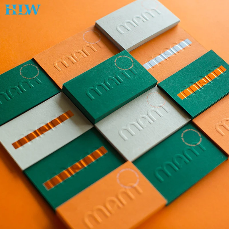 100PCS 90*54MM Customized Full-color Double-sided Printing Business Card Embossing Business Card  Paper