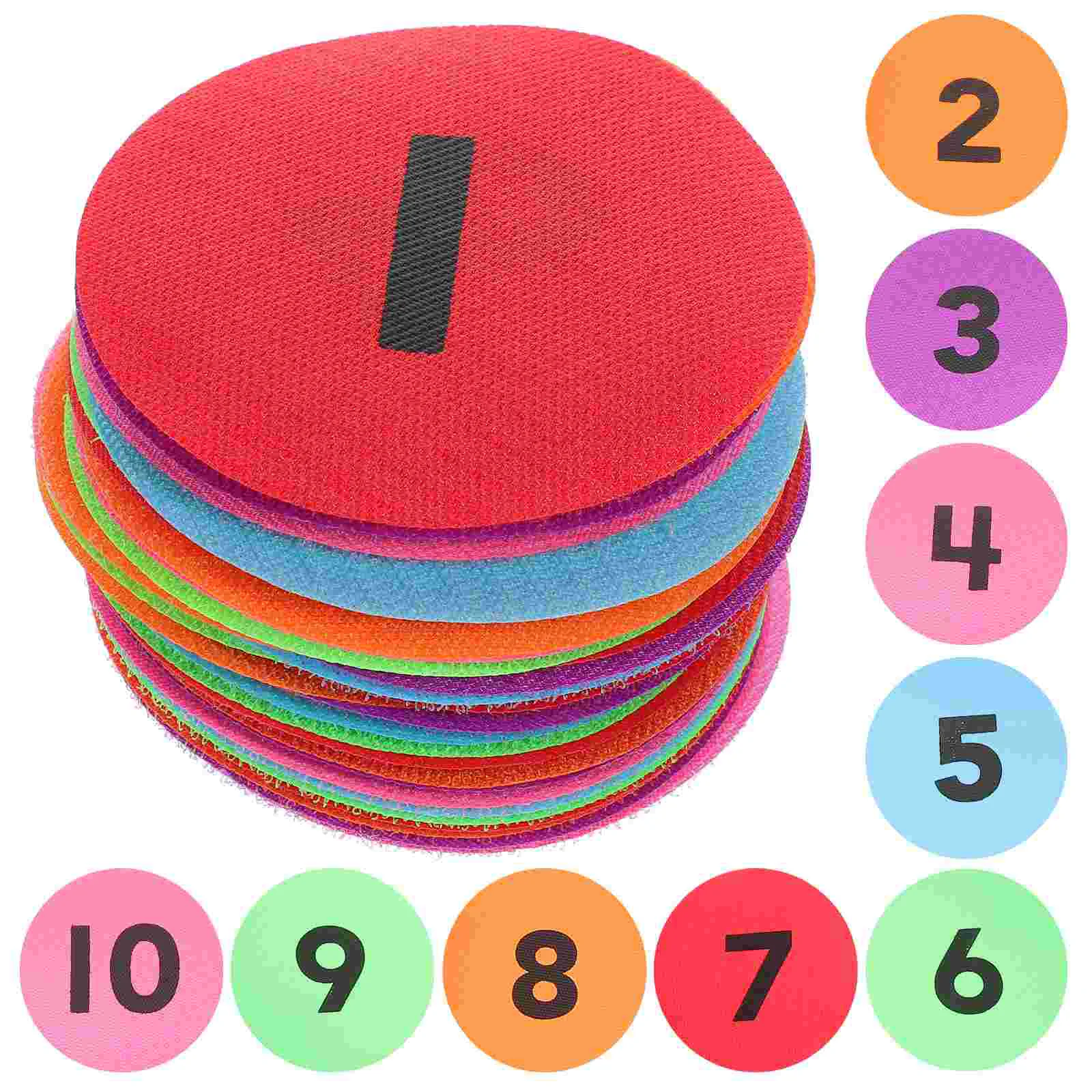 36 Pcs Carpet Markers Classroom Floor Dots Number Sticker for Office Numbers Stickers Circle Rug Decals Nylon Colored Labels