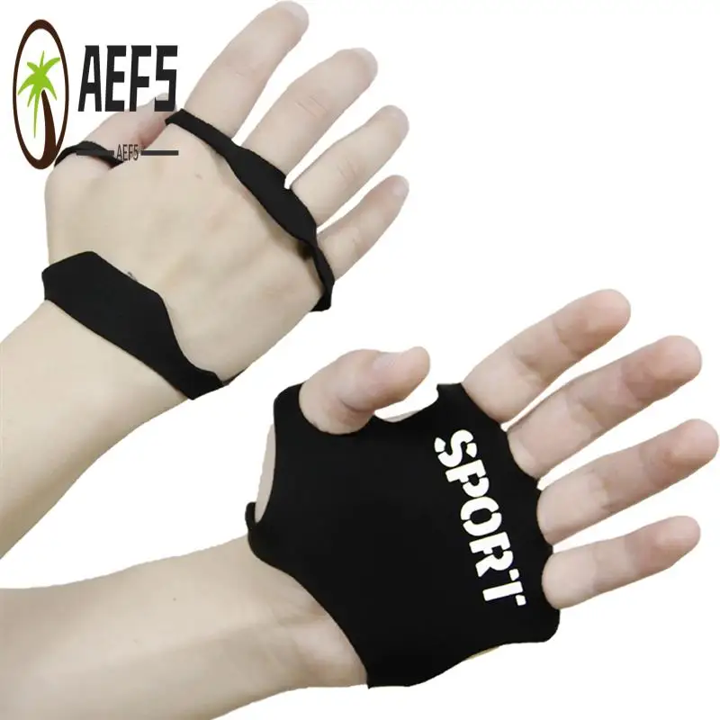 

AEF5-Fingerless Gym Fitness Gloves Breathable Exercise Sports Gloves For Women & Men Ventilated Hand Grip Lifting