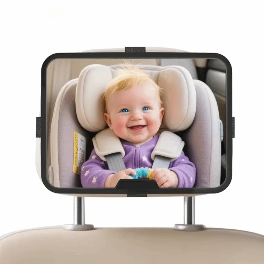 Panoramic HD View Baby Car Mirror Super Clear View Matte Finish Infant Backseat Mirror Large Size ABS Rear View Mirror Childen