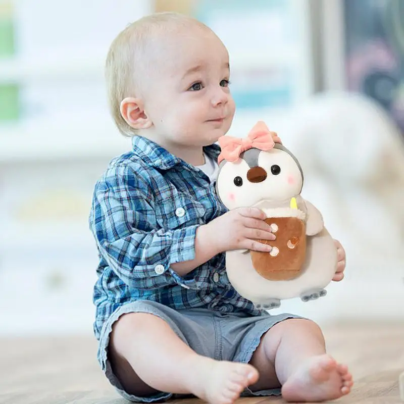 Peluche de pingüino Kawaii para adultos, almohada de felpa de 9 pulgadas, lindo pingüino