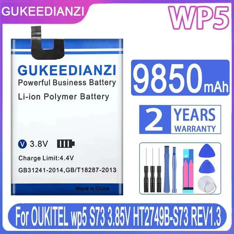 

Mobile Phone Battery 9850Mah Good Low-Temperature Performance For Oukitel WP5 S73 3.85V HT2749B-S73 REV1.3