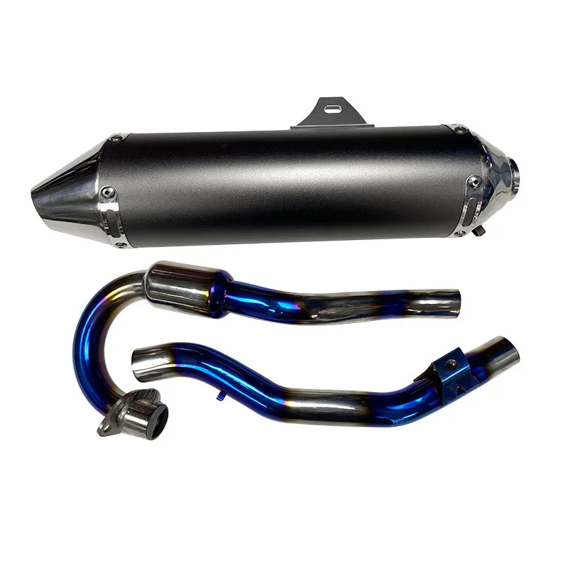 Motorcycle modified exhaust pipe suitable for off-road vehicles Honda CRF150CRF230 complete set of semi blue stainless steel