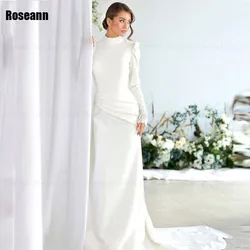Customized Muslim 2024 New High Quality Ivory Mermaid Wedding Dresses Lace Full Ruffle Brush Train Bride Dress robe de mariée