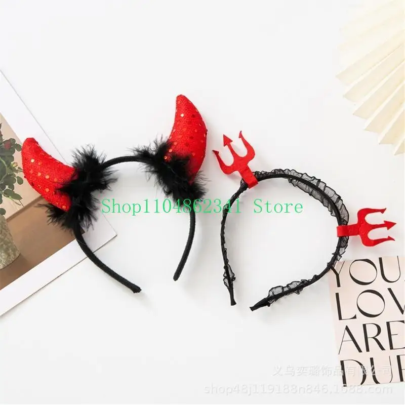 5ASD 할로윈 동물성 뿔 귀 머리 고개 후프 파티 코스프레 헤드 밴드 헤어 밴드 헤드웨어