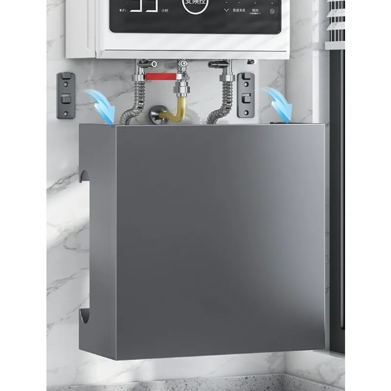 

Magnetic Water Heater Cover - Decorative Pegboard for Hiding Gas Pipes, Kitchen Wall Mount Storage Shelf with Hooks