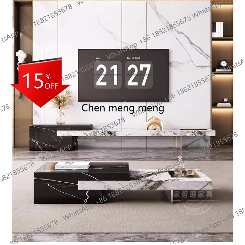 

Журнальный столик M85 для гостиной, в стиле лёгкой роскоши, высококачественный, итальянский, минималистичный, из акрила, комбинация с тумбой под телевизор.