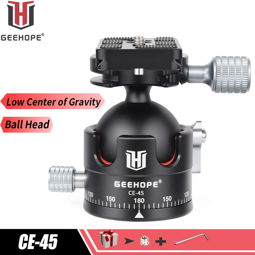 

Low Profile Tripod Ball Head GEEHOPE CE-45 Universal Panoramic BallHead 45mm for Tripod Monopod Digital DSLR Camera 25kg Load