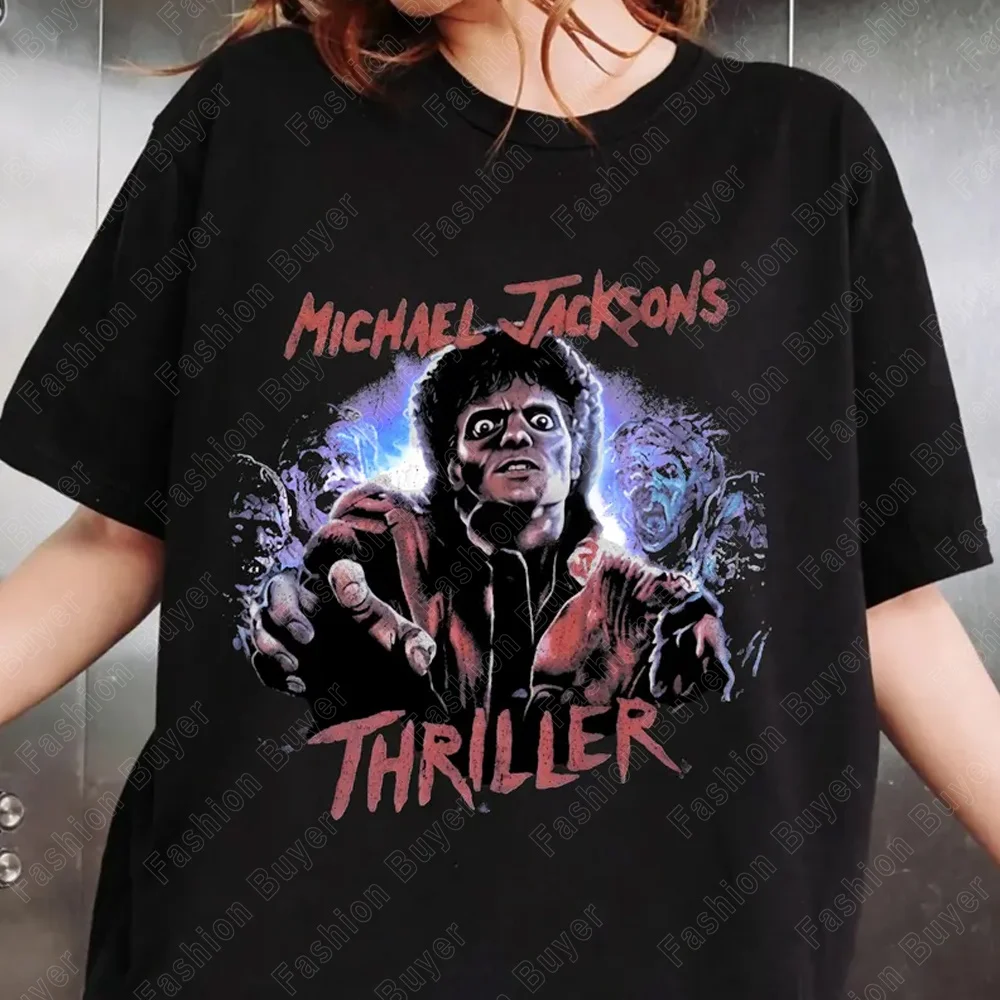 Michael Jackson Modern Redesign T-shirt Men and Women Summer Cotton Y2K Clothing Fashion Round Neck Short Sleeved Tee Fan Gifts - view 5