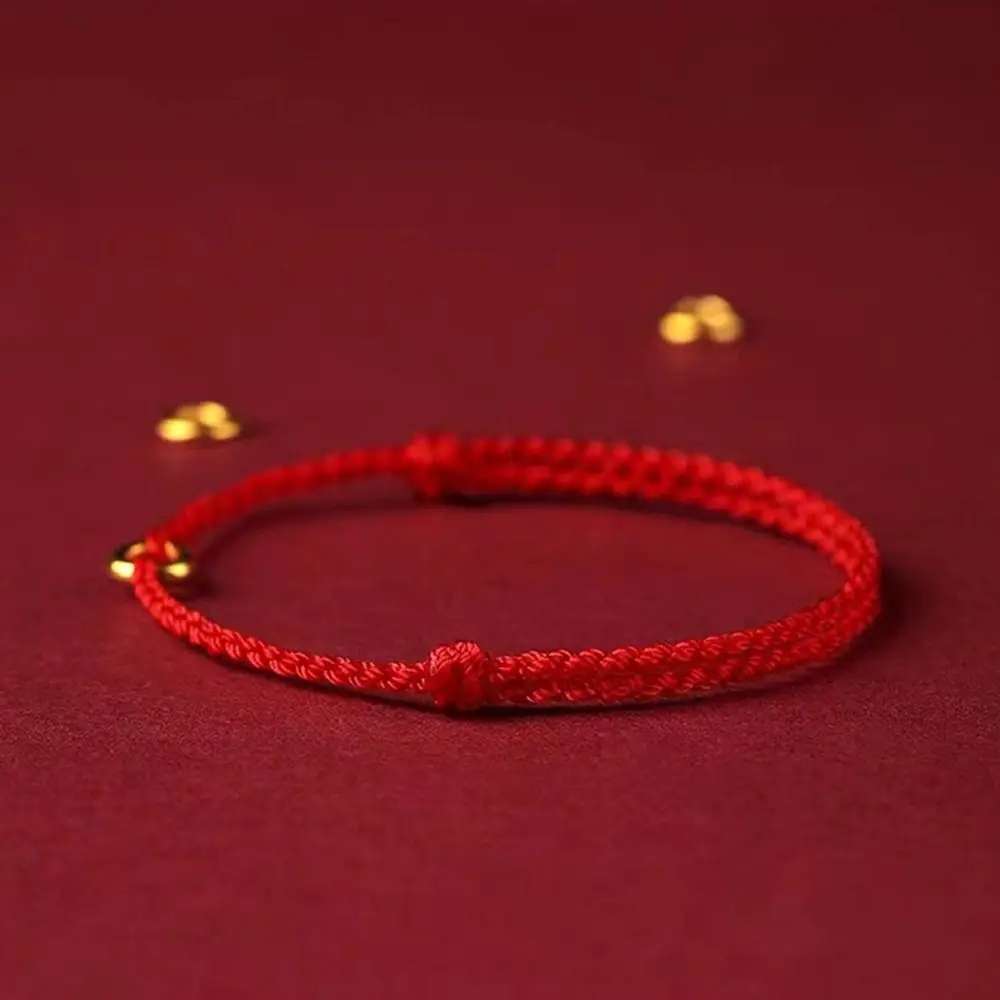 手作りピンバックル赤いロープ中国の干支年チャームラッキーカップルブレスレット友情手編みロープ友人愛好家のため