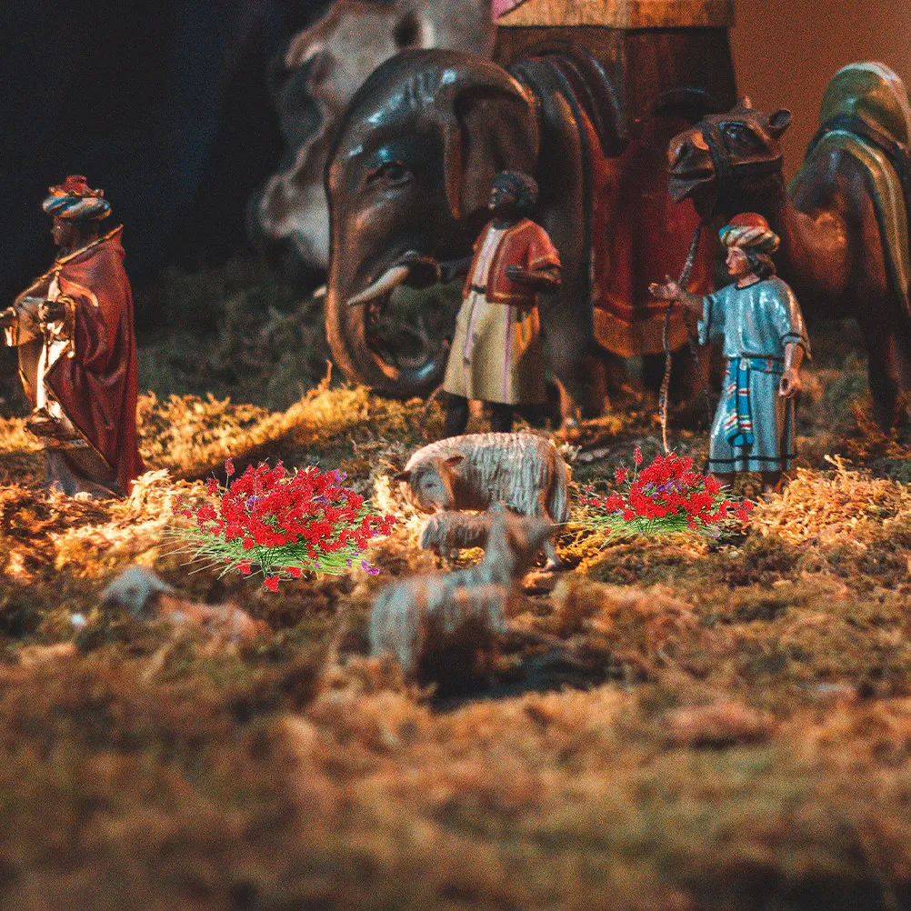 

Искусственные статичные цветочные пучки из смолы, миниатюрные кластеры травы, зеленые листья, цветочные кластеры для DIY-декора ландшафта, искусственная трава для песочницы