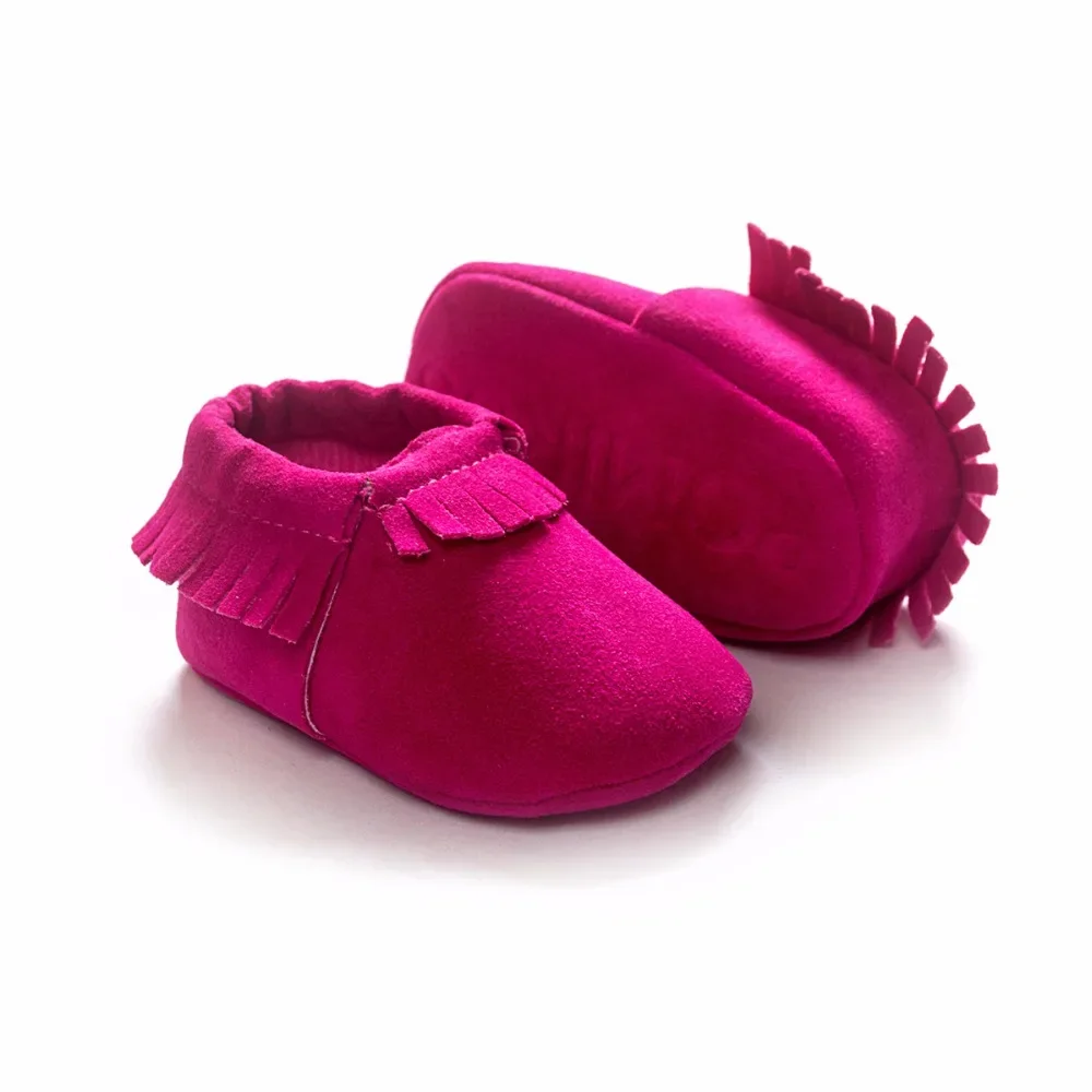 Hot Pink Newborn Shoes Fringe Fashion Handmade Infant Shoe Baby Girl Shoe Infants Moccasin Sneakers Prewalker Soft Room Sock