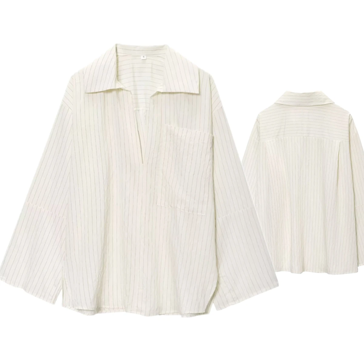 

Dave&Di Summer Shirt Fashion Ladies Nordic Minimalist Lazy Striped Shirt Loose Casual Blouse Women Pullover Top