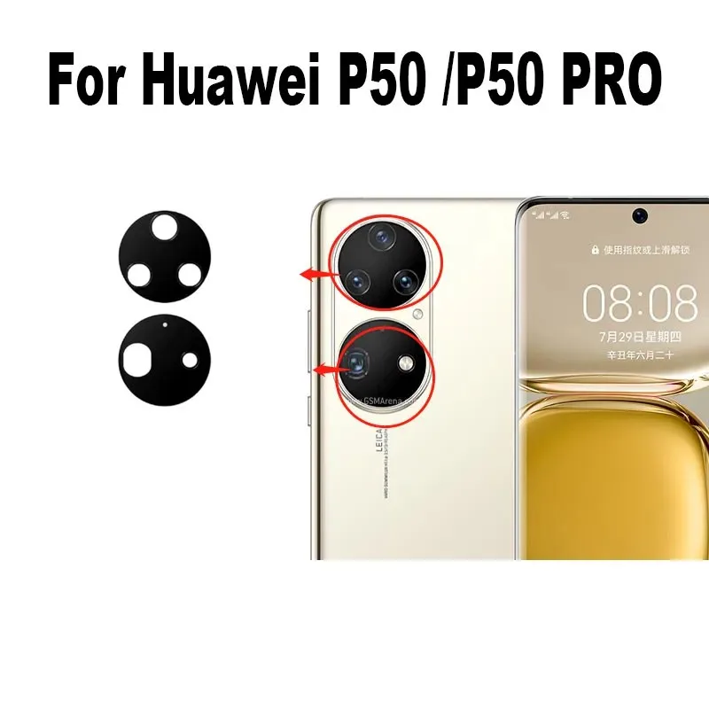 1PCS Rear Camera Lens For Huawei P50/P50 Pro Art Back Camera Lens Glass Main Lens with Adhensive Sticker Replacement Parts