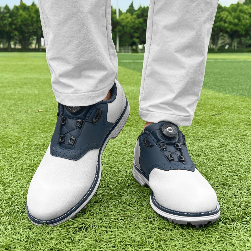 

Мужские туфли для гольфа 2025, кожаные спортивные кроссовки, мужские тренировочные туфли для гольфа с быстрой шнуровкой, мужская противоскользящая спортивная обувь