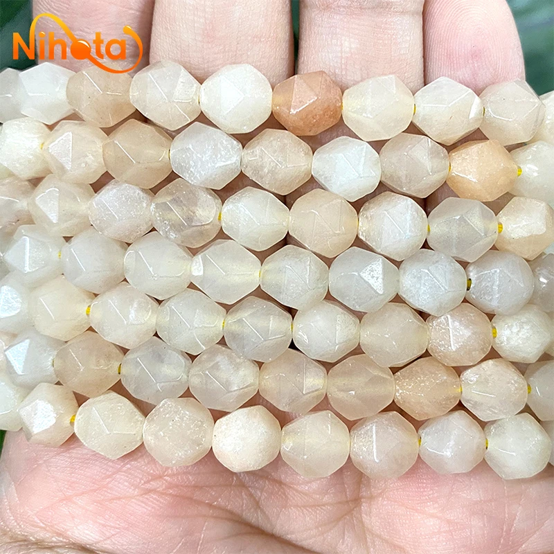 

Natural Stone Faceted Light Yellow Aventurine Loose Beads for Making Jewelry DIY Earrings Bracelet Accessories 15" Strand 8mm