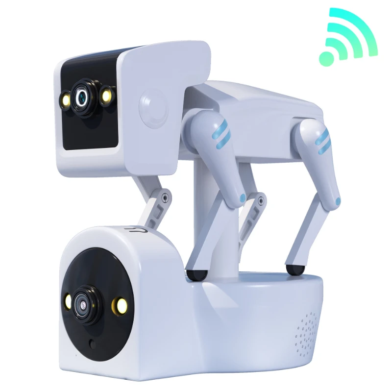 Binokularer Roboter Hund drahtloses WLAN-Netzwerk Innen haushalt HD Dual Light Vollfarb-Handy Remote IPTV-Überwachungs kamera