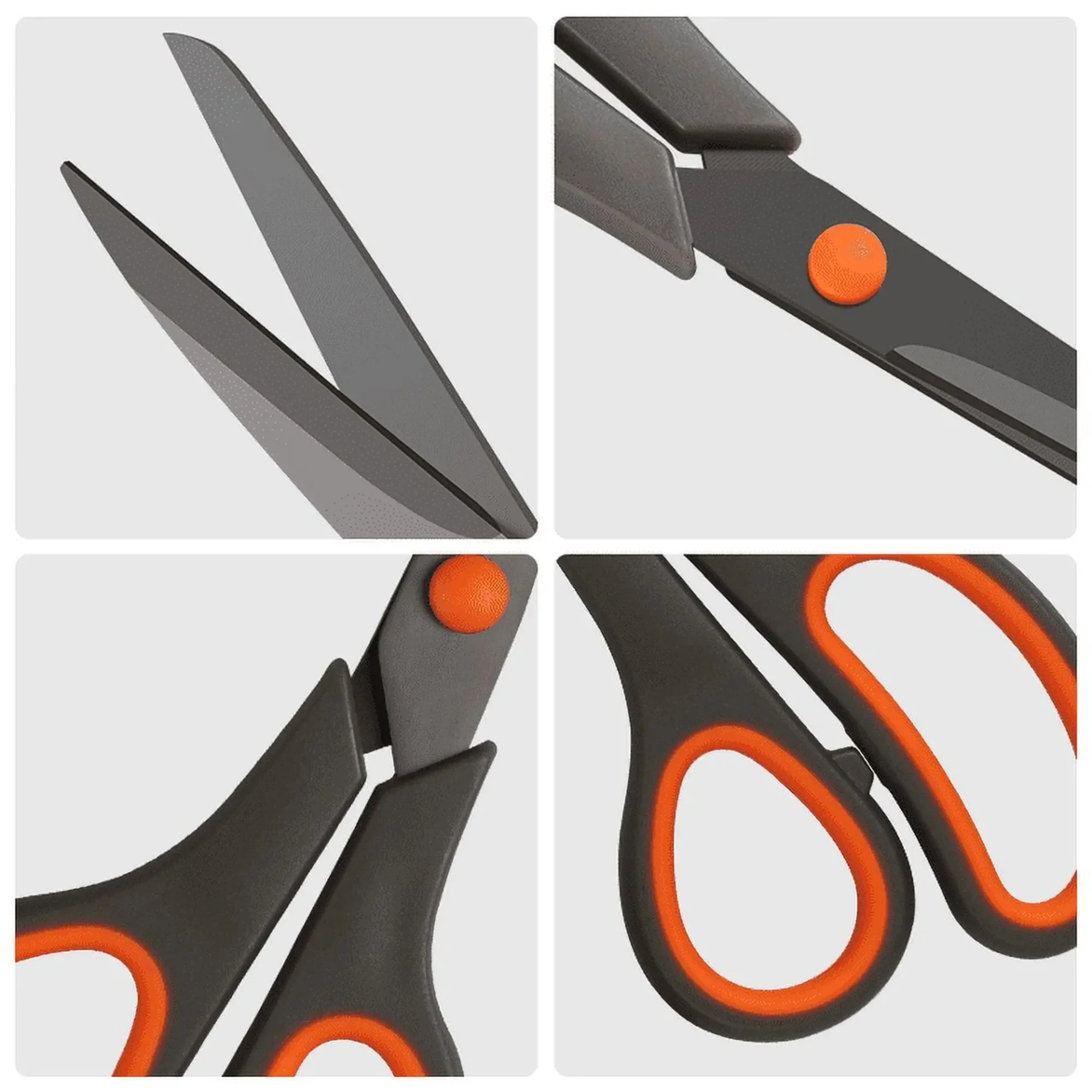 Titanium Non-Stick Multipurpose Scissors, Extra Sharp Stainless Steel Blades, Soft Grip Handle, Heavy Duty for Office, Craft,