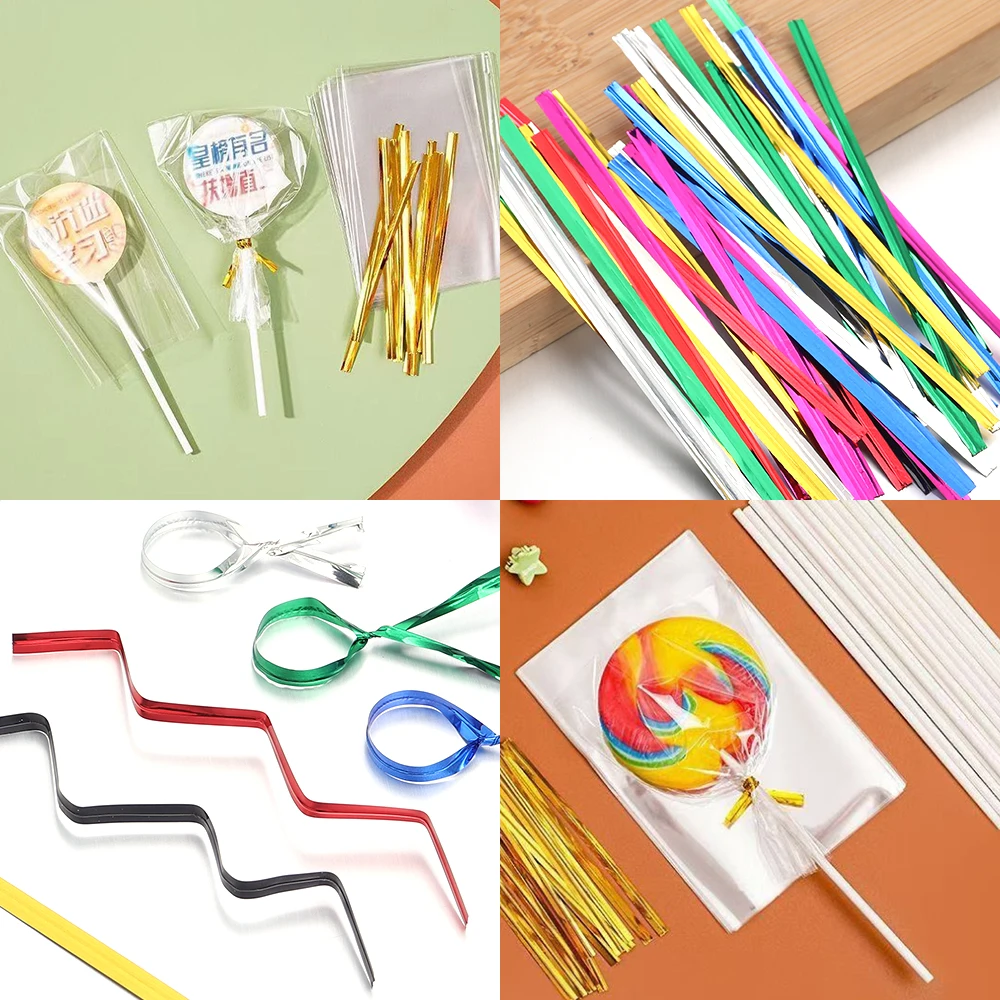 760pcs 6/8/10cm Gold/silver Metallic Twist Ties Wire Sealing Binding Wire For Plastic Lollipop Candy Bags Party Gifts