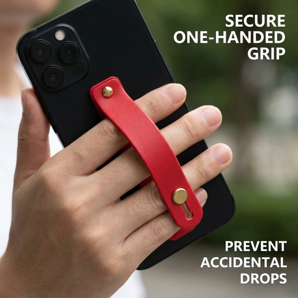 

Anti-Drop Holder–Curved Comfort Ring,Ergonomic Grip for Safe One-Hand Use, Portable Push-Pull Stand