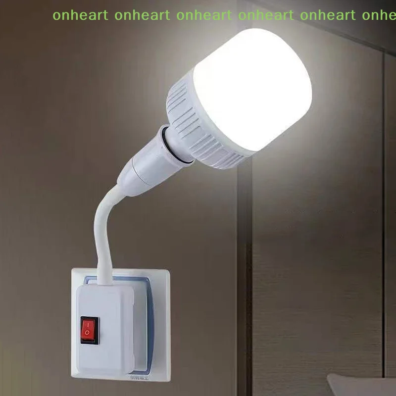 [C]Light Flexible Bend Mobile Test LED Light Socket Light Bulb Adapter Plug Switch E27 Lamp Bases Adjustable Rotating Holder