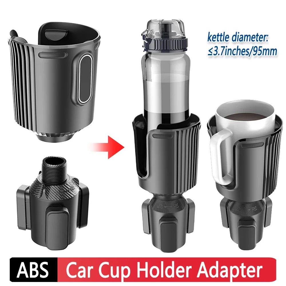 Car Cup Holder Insert Drinks Support Adjustable Cup Station Extender Car Cup Mount Beverage Bottle Bracket Fits Diameter 3.7inch